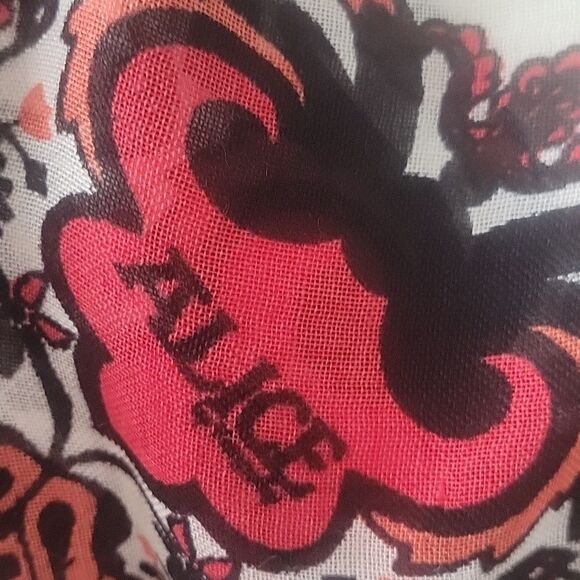 Alice Temperley  Nijinsky Wool Scarf Red Black Fringe Boho Floral Paisley Sarong - Picture 5 of 8